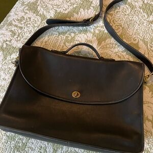 Coach Black Leather Briefcase